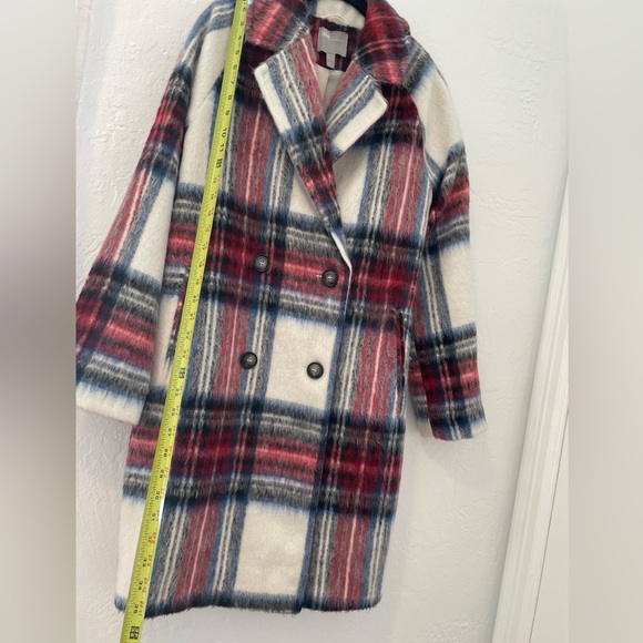 ASOS Red and Blue Plaid Trench Coat - Picture 14 of 16